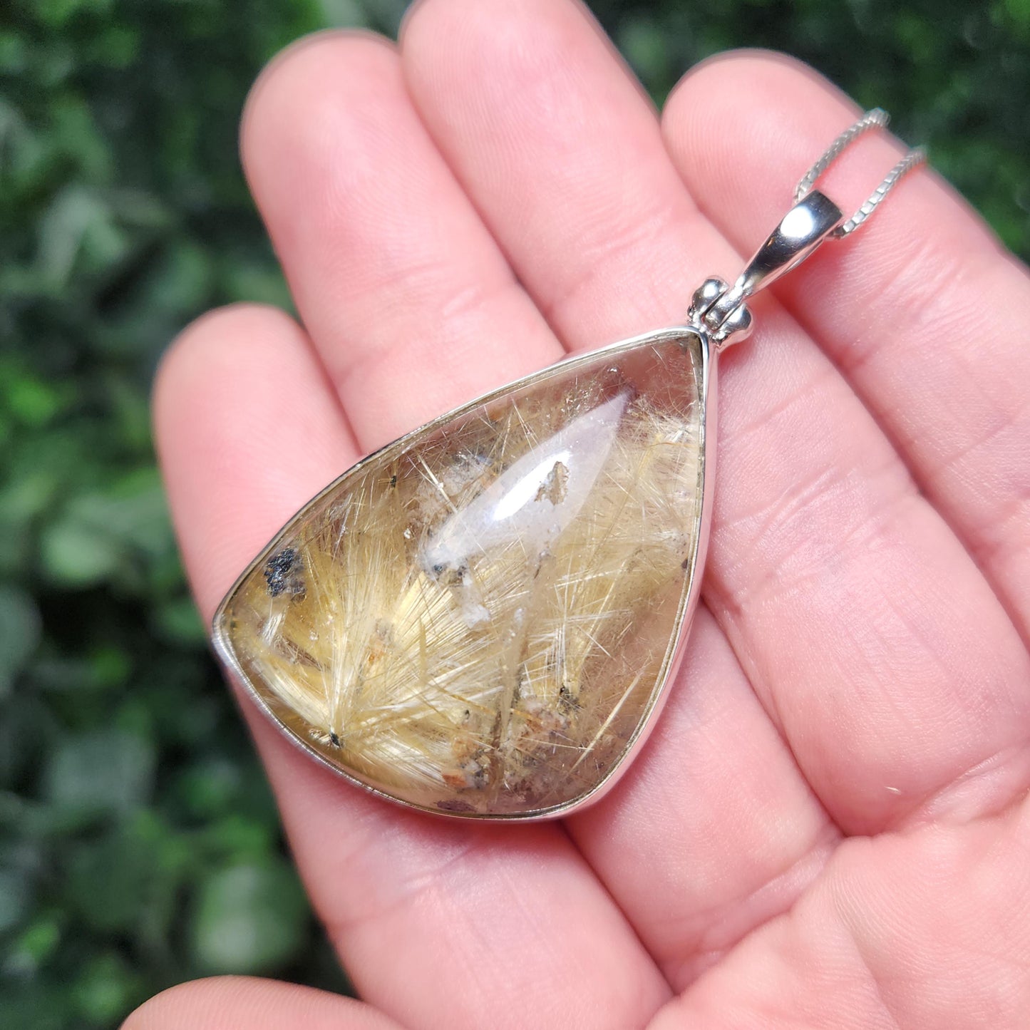 Gold Rutilated Quartz Pendant