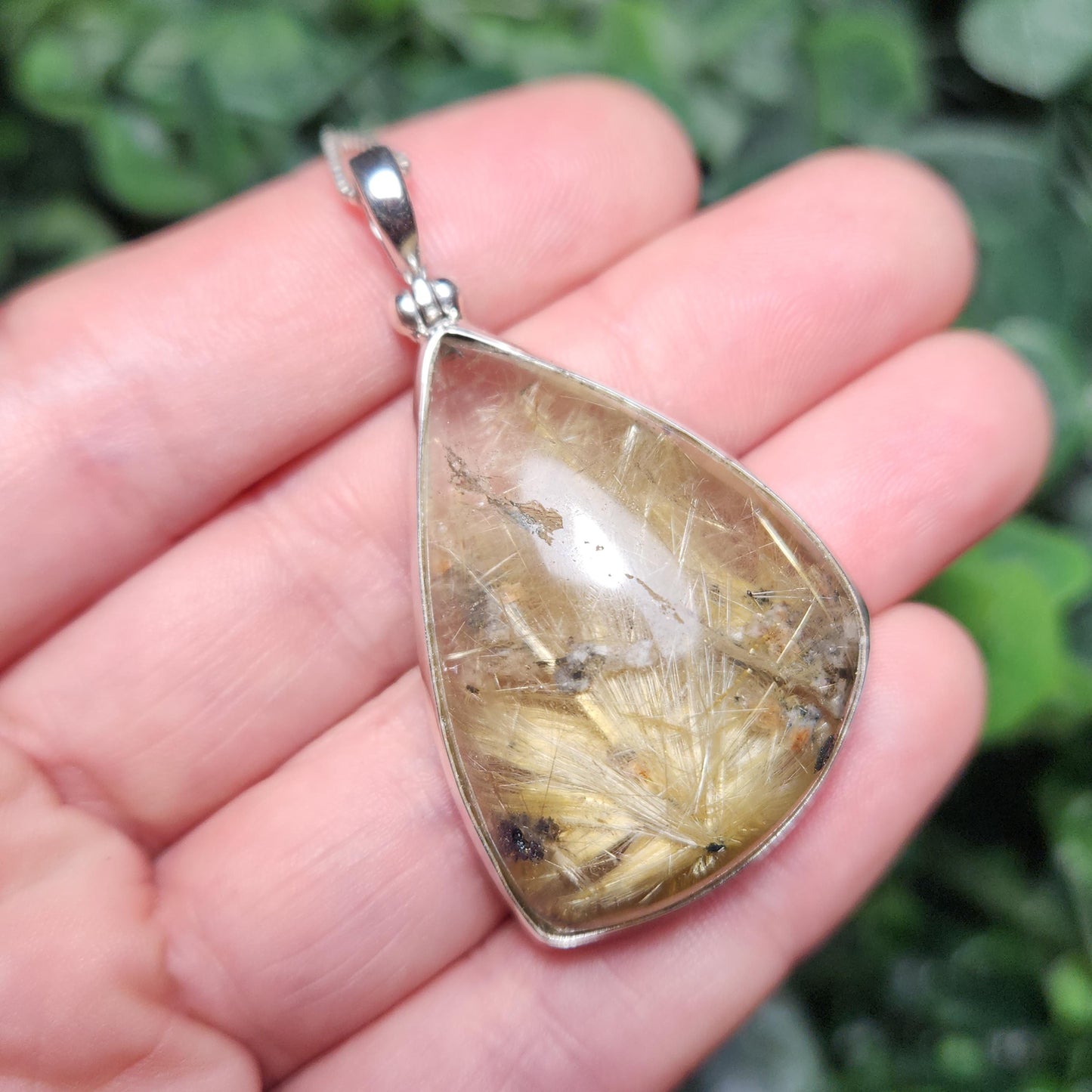 Gold Rutilated Quartz Pendant
