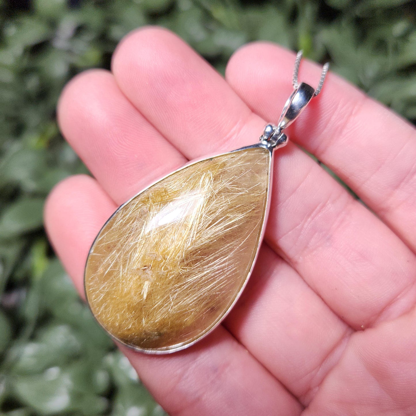 Gold Rutilated Quartz Pendant