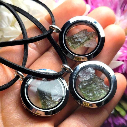 Moldavite & Phenacite Pendant