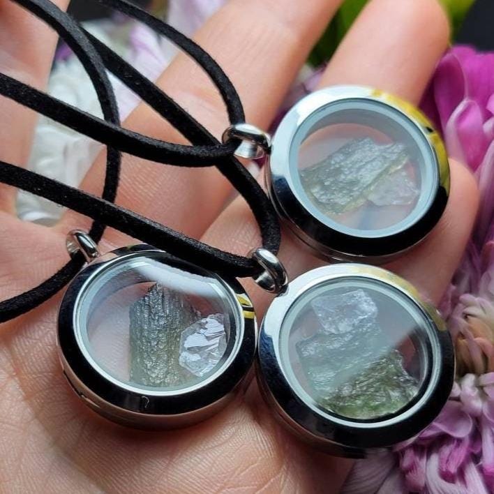 Moldavite & Phenacite Pendant