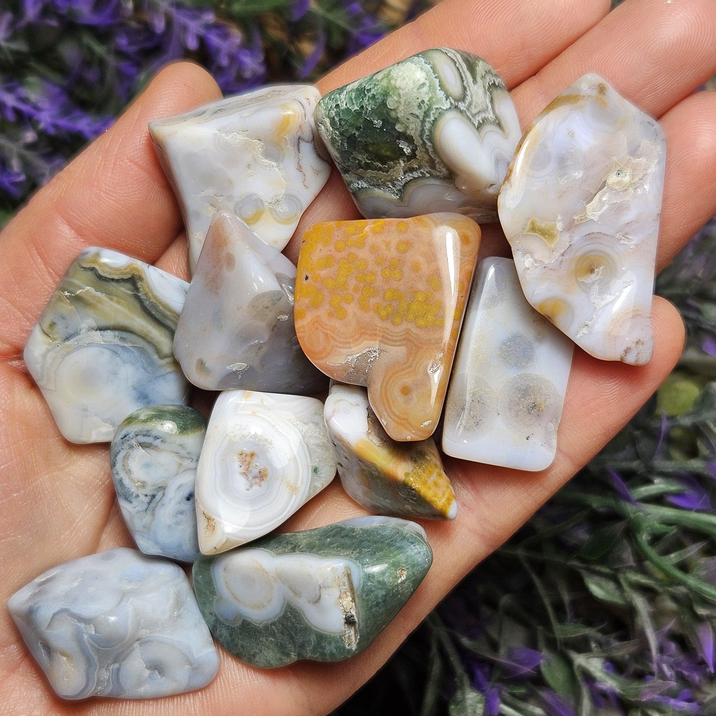 Orbicular Ocean Jasper / Ocean Jasper / Ocean Jasper Palm / Ocean Jasper Crystal / Ocean Jasper Stone / Natural Ocean Jasper / Jasper Palm