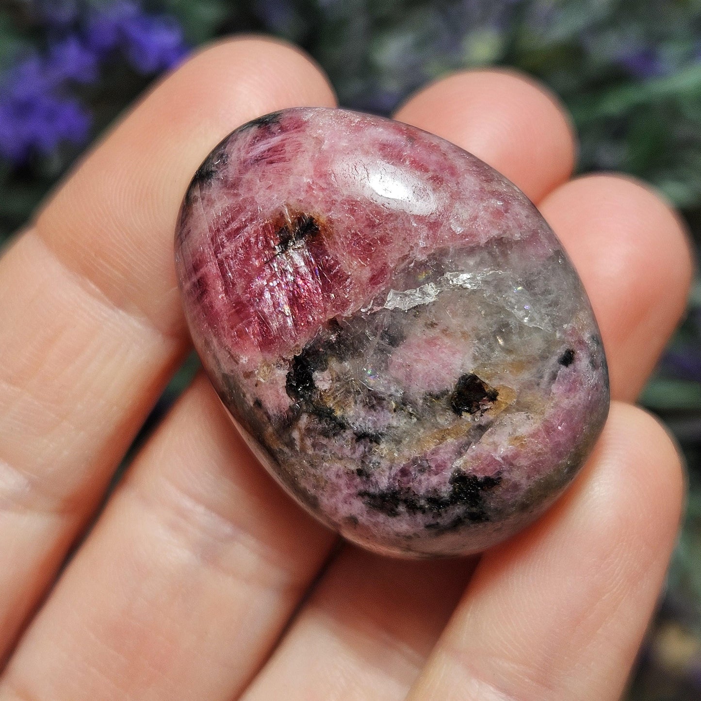 Rhodonite Palm Stone