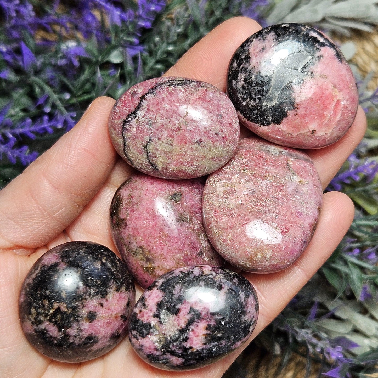 Rhodonite Palm Stone