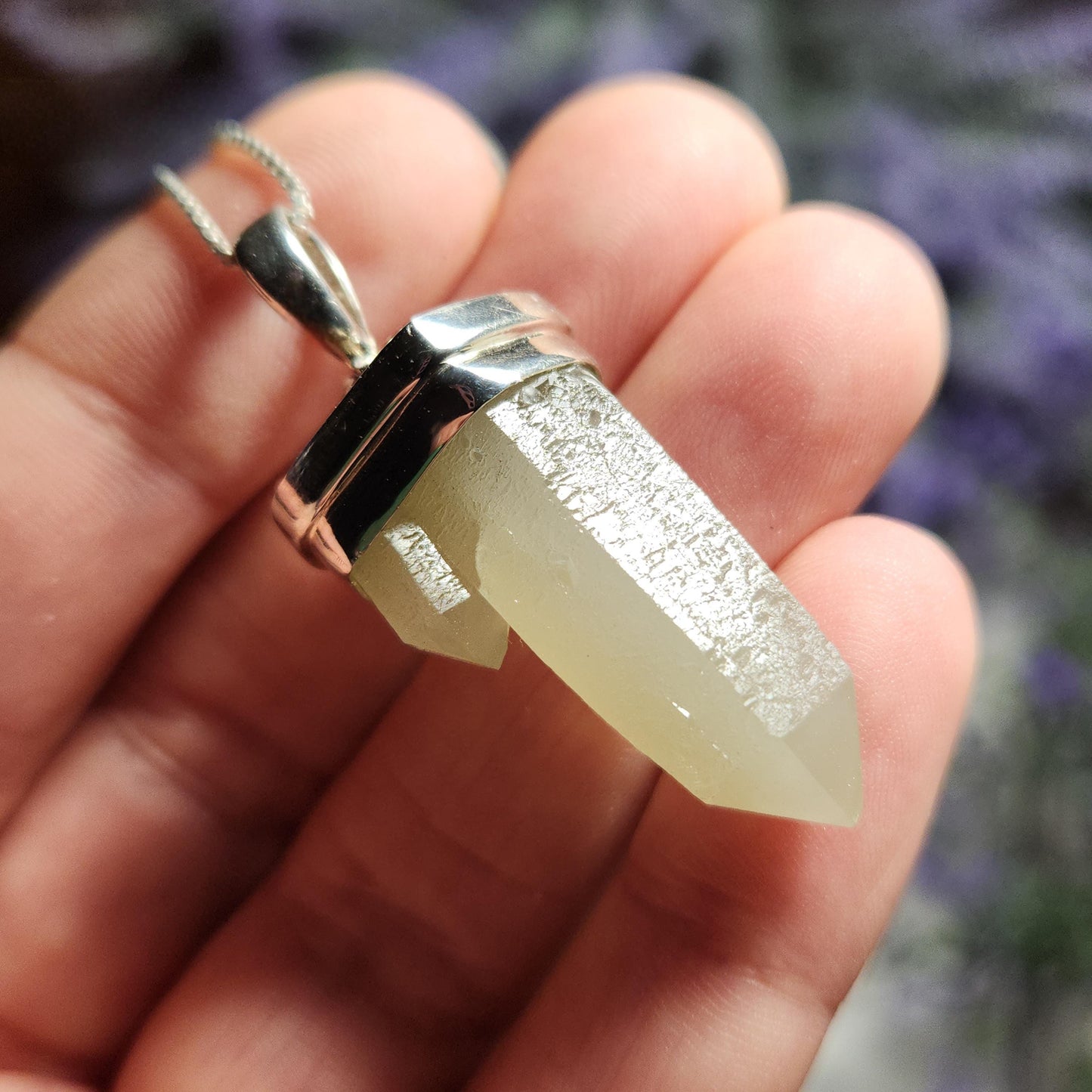 Hedenbergite Quartz Pendant