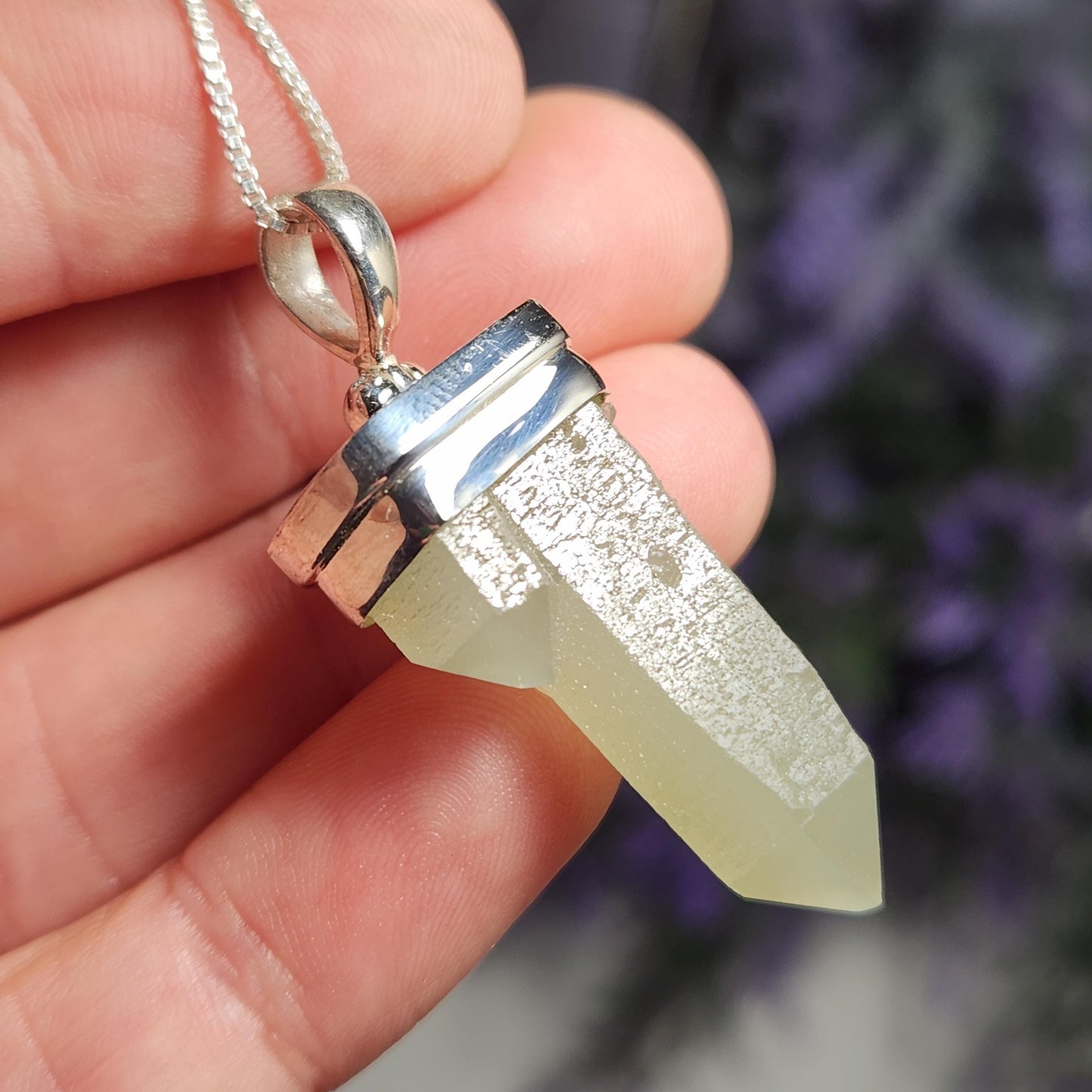 Hedenbergite Quartz Pendant