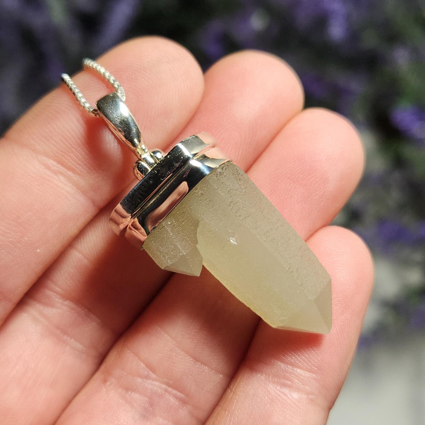 Hedenbergite Quartz Pendant