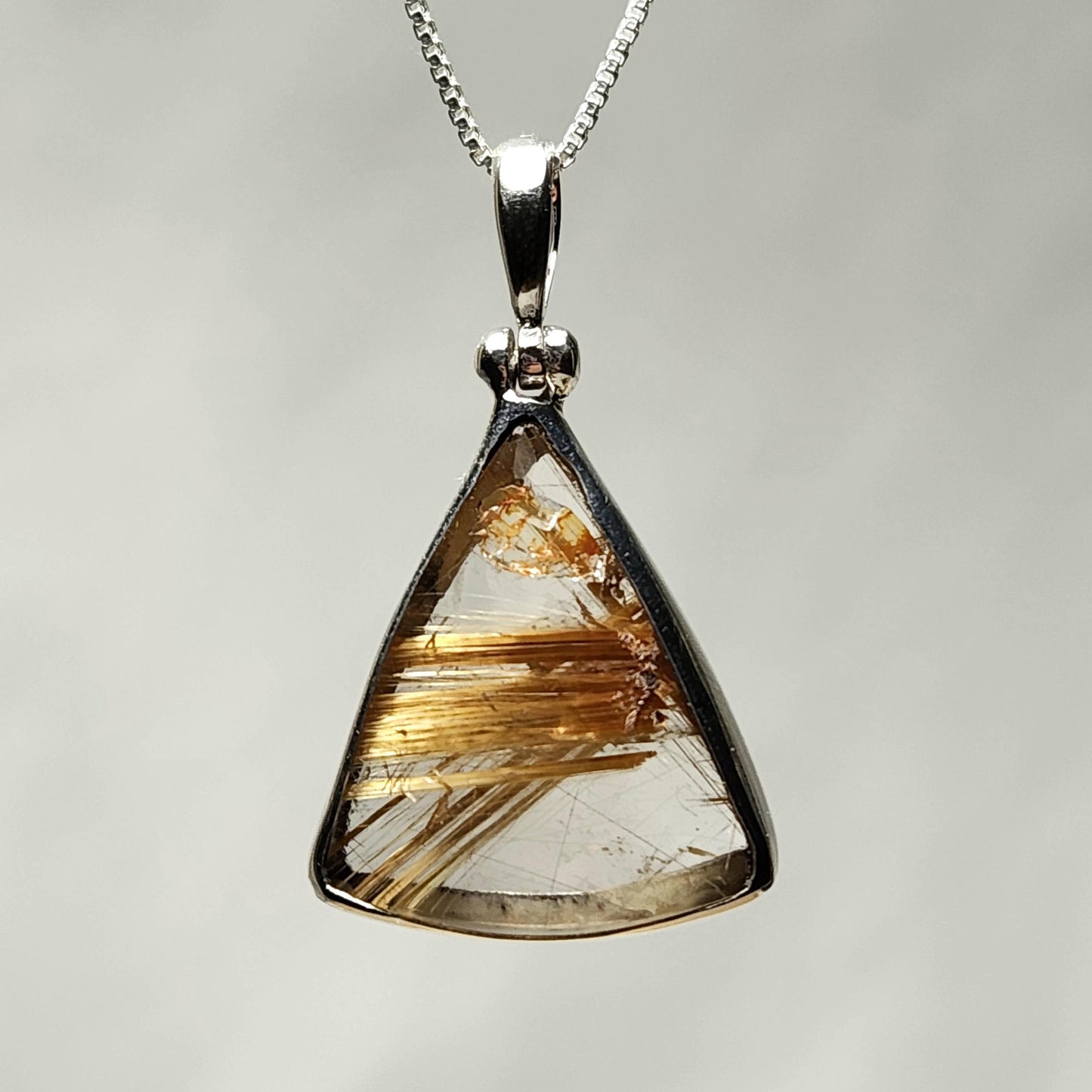 Gold Rutilated Quartz Pendant