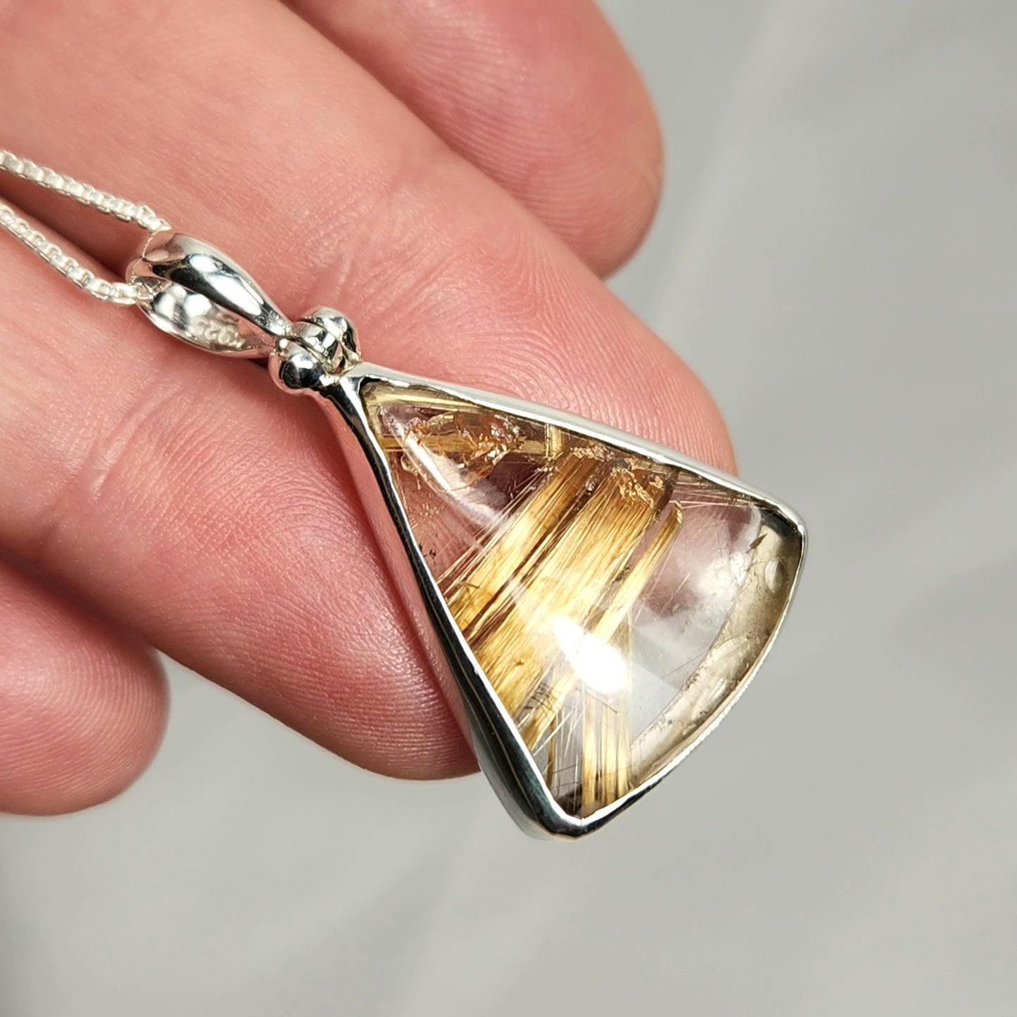 Gold Rutilated Quartz Pendant