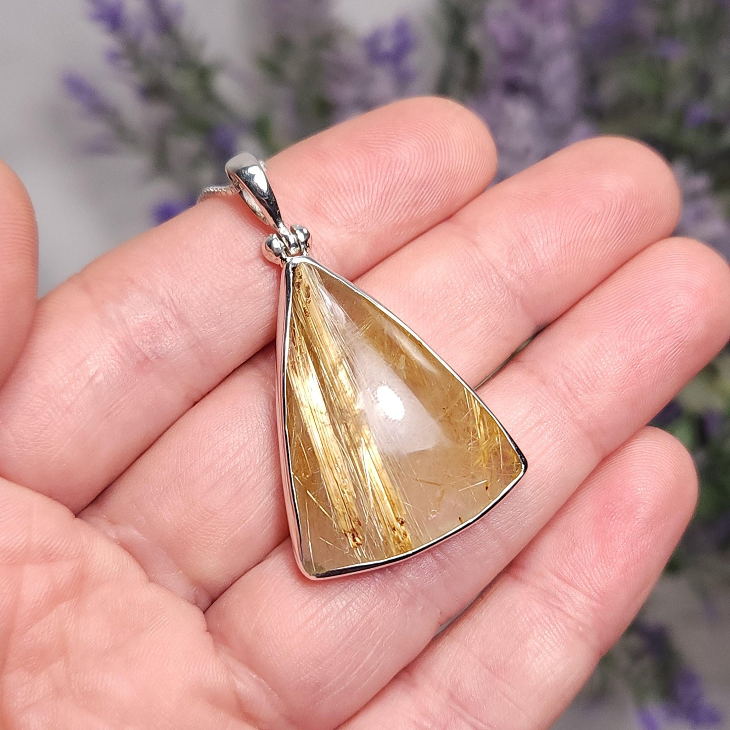 Gold Rutilated Quartz Pendant