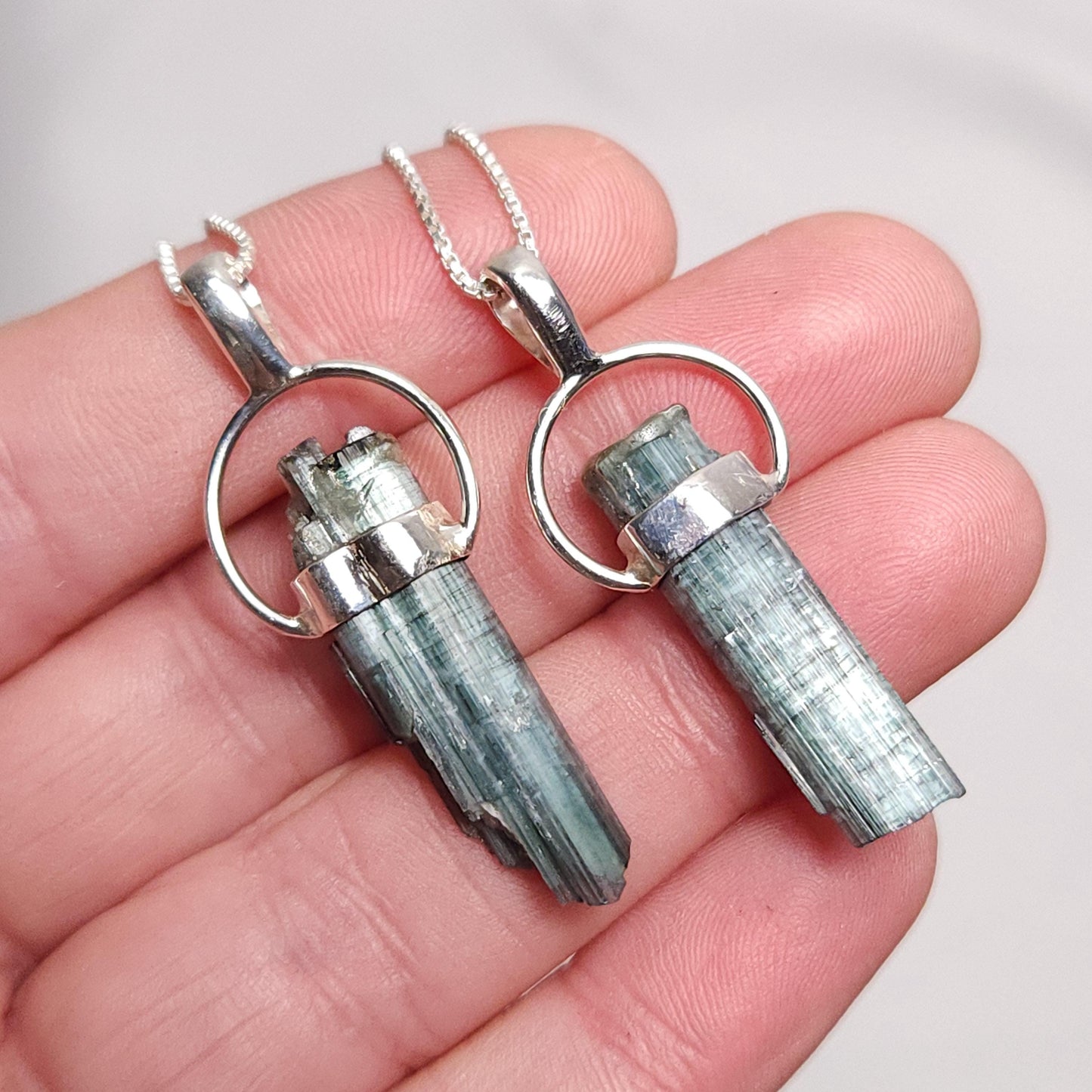 Cats Eye Blue Tourmaline Pendant