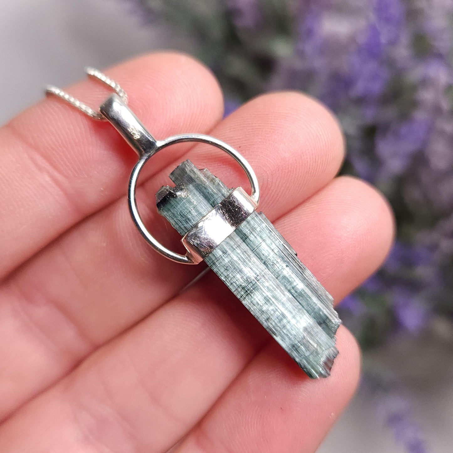 Cats Eye Blue Tourmaline Pendant