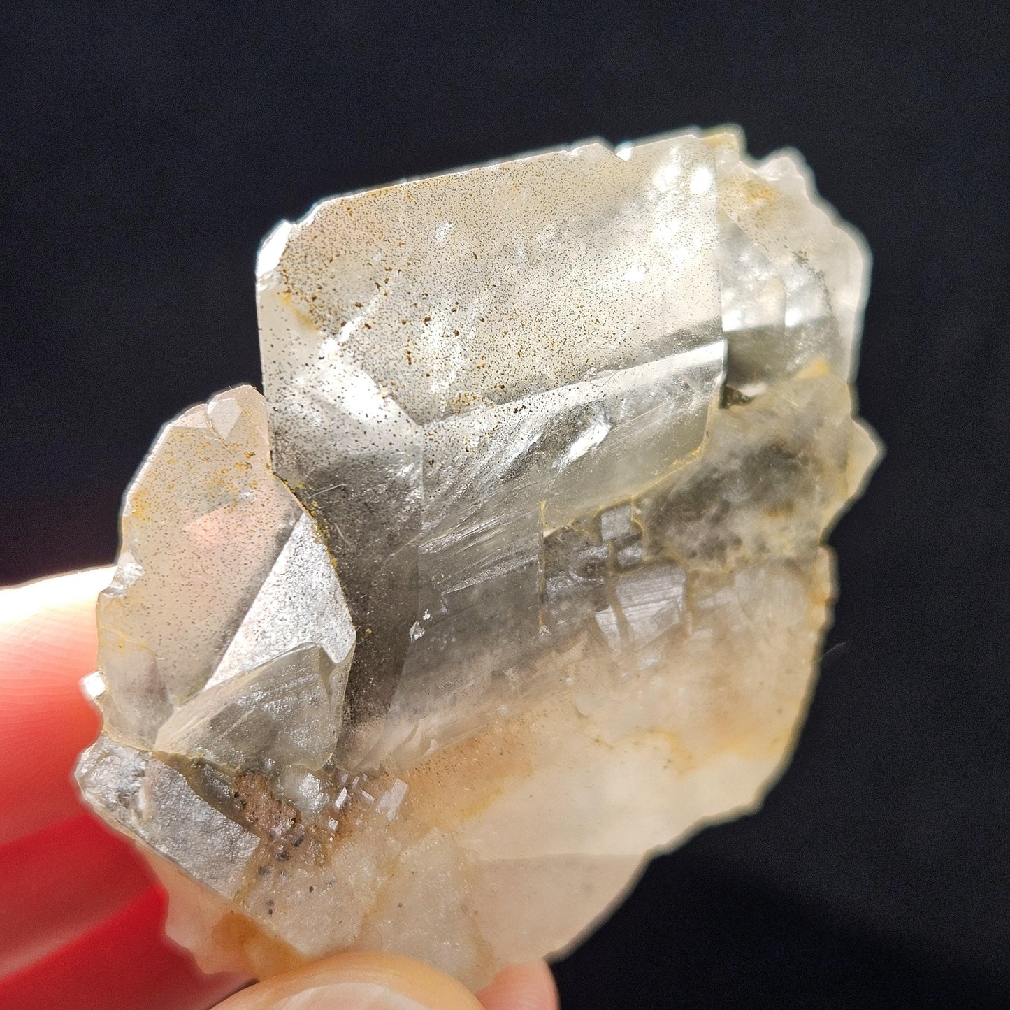 Tabular Black Barite with Marcasite