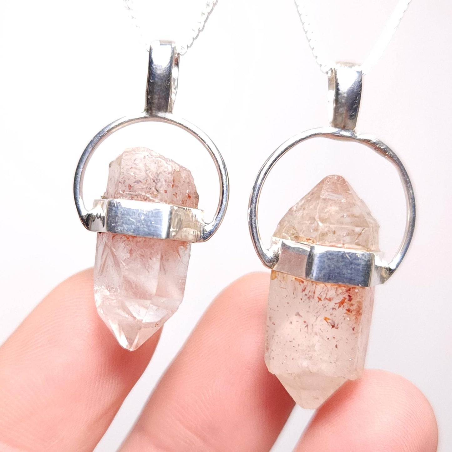 Lepidocrocite in Quartz Pendant