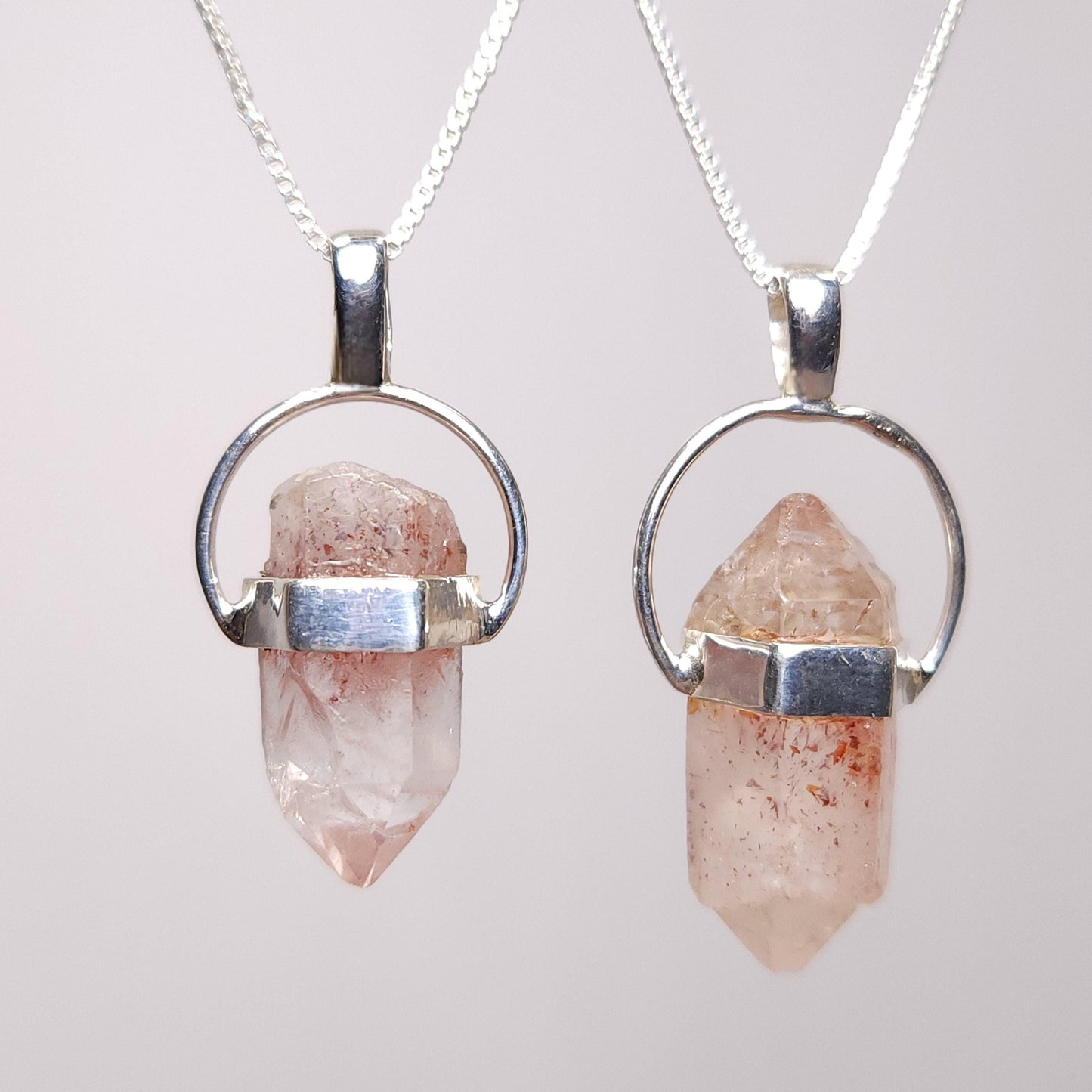 Lepidocrocite in Quartz Pendant