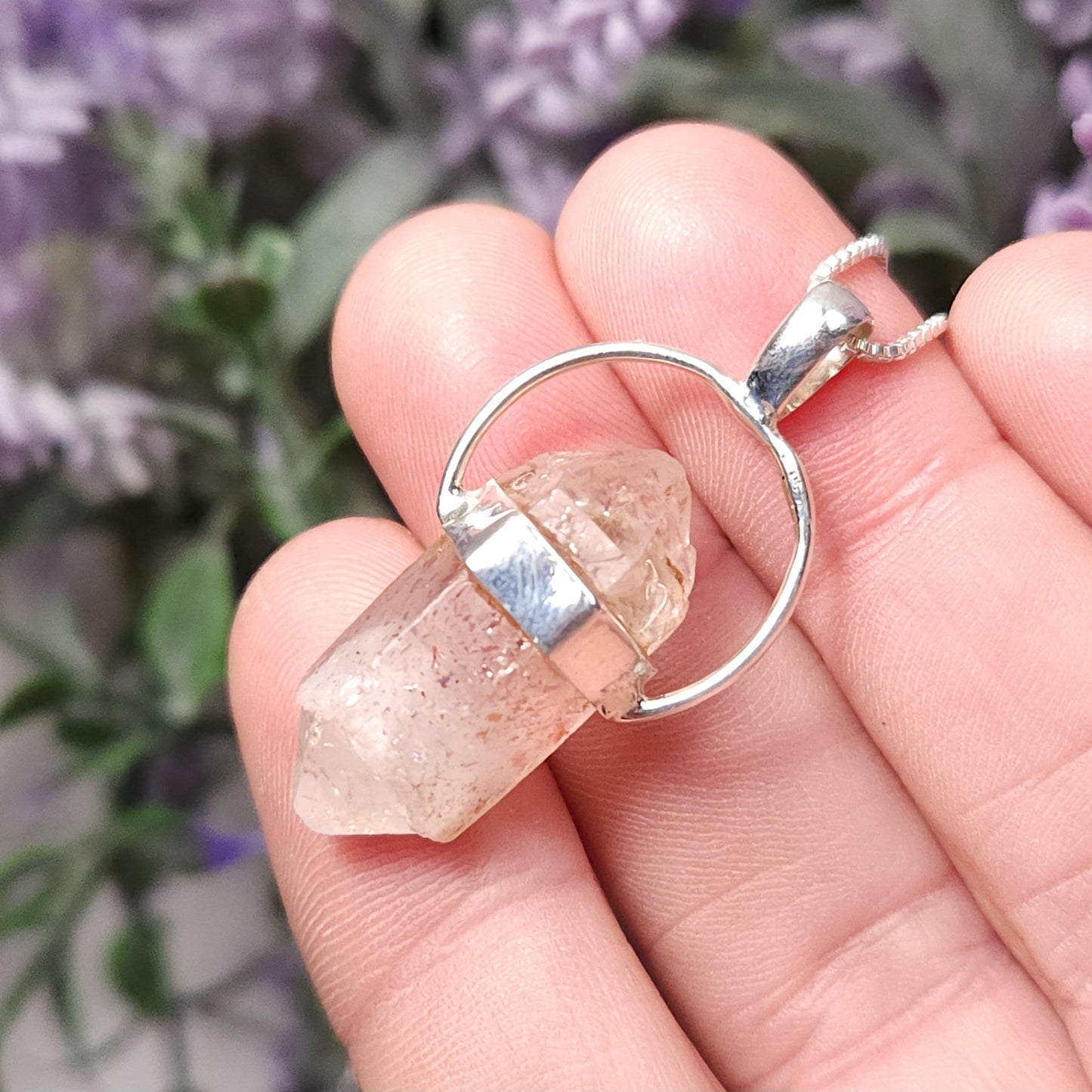 Lepidocrocite in Quartz Pendant