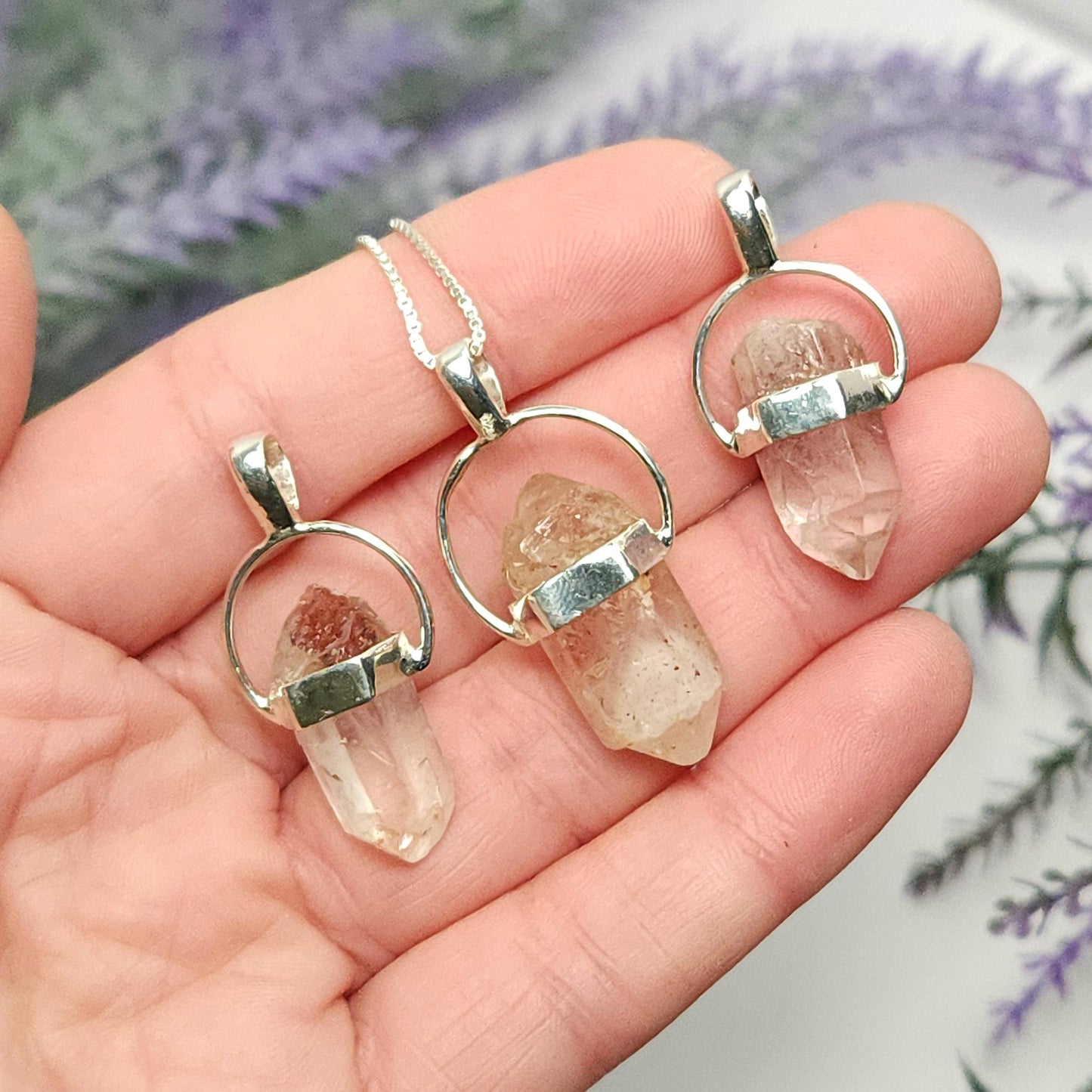 Lepidocrocite in Quartz Pendant