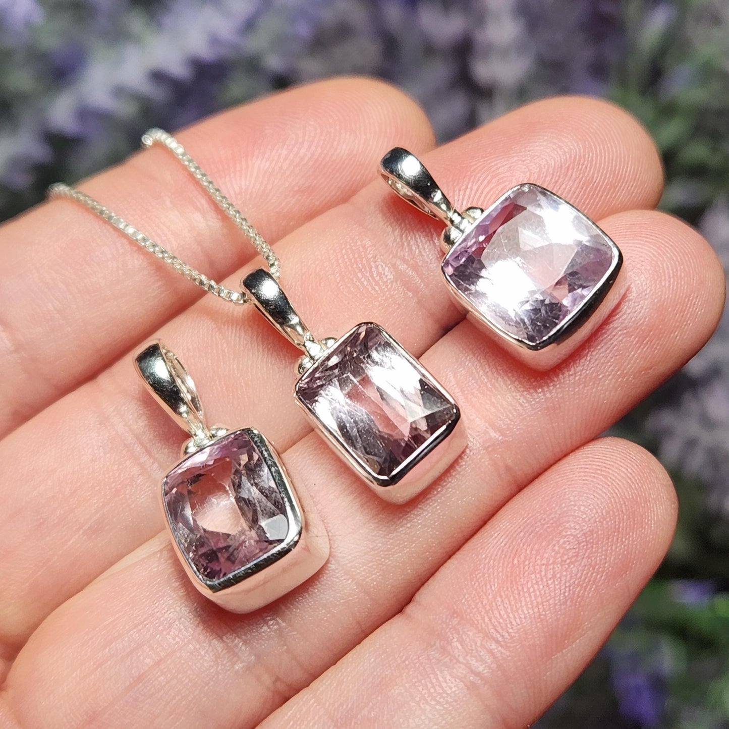Faceted Kunzite Pendant