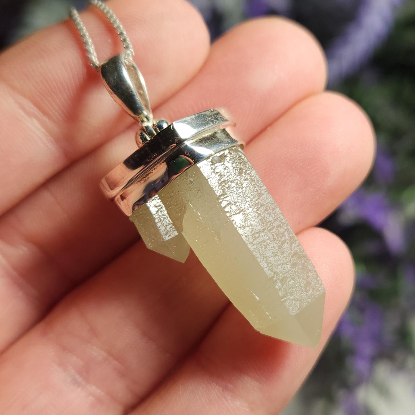 Hedenbergite Quartz Pendant