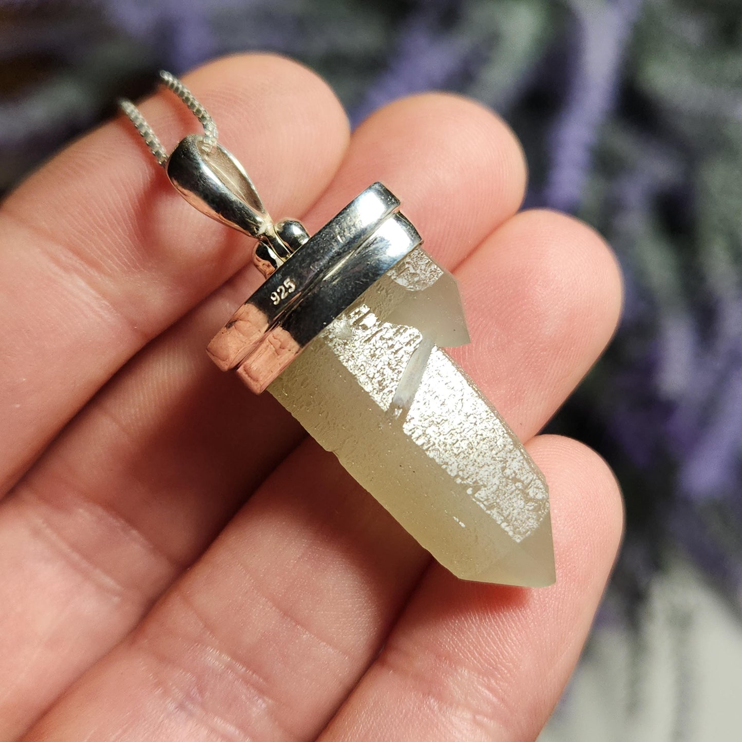Hedenbergite Quartz Pendant
