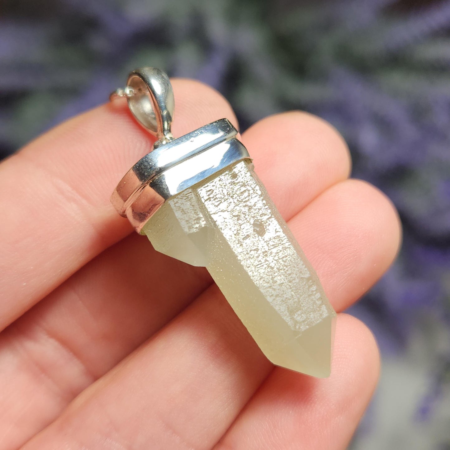 Hedenbergite Quartz Pendant