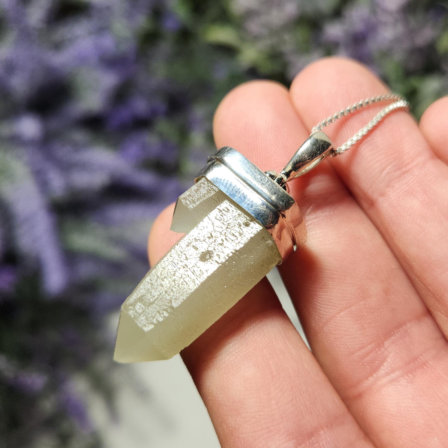 Hedenbergite Quartz Pendant