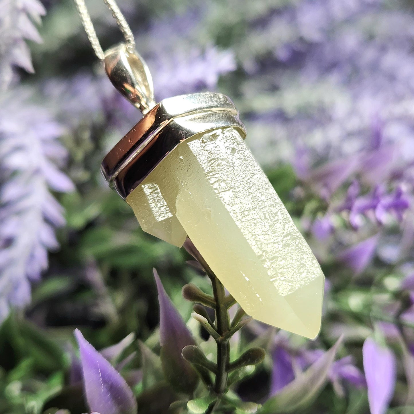 Hedenbergite Quartz Pendant