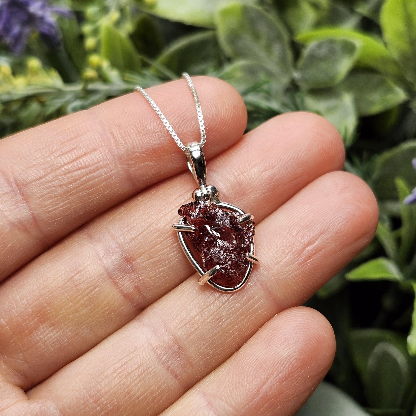 Etched Garnet Pendant