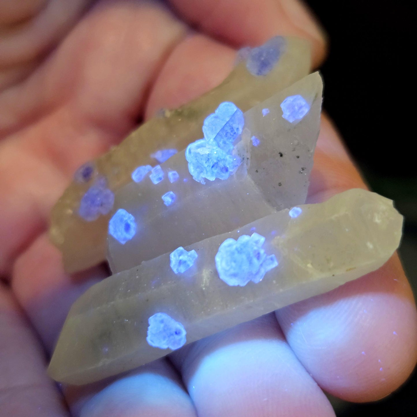 Ultraviolet Fluorite on Quartz