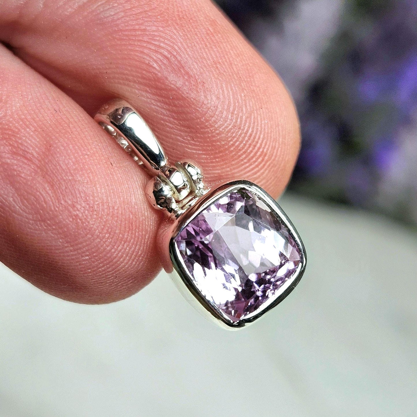 Faceted Kunzite Pendant