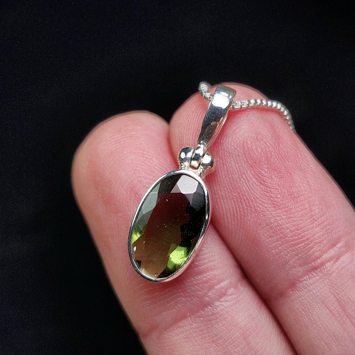 Faceted Moldavite Pendant