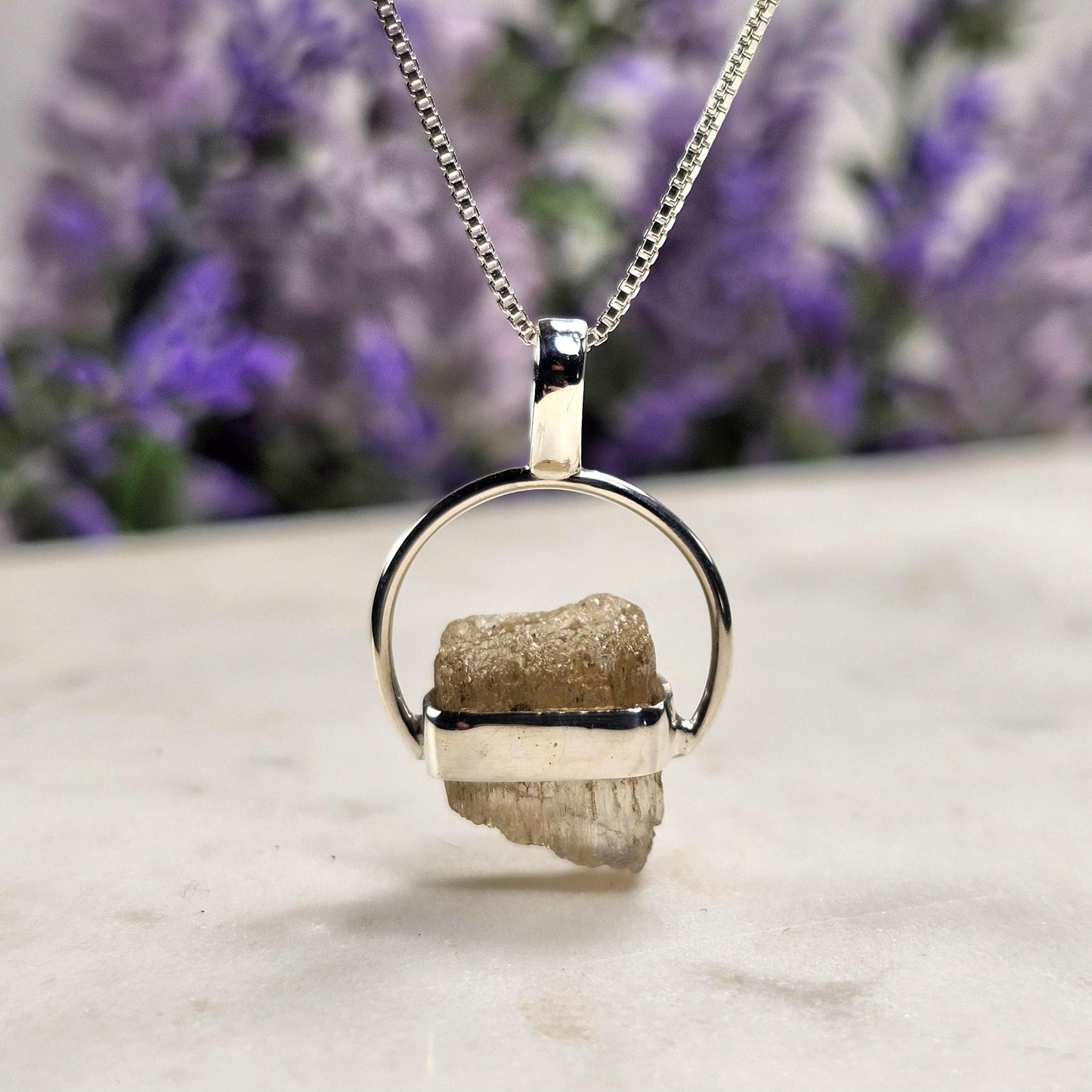 Etched Golden Scapolite Pendant