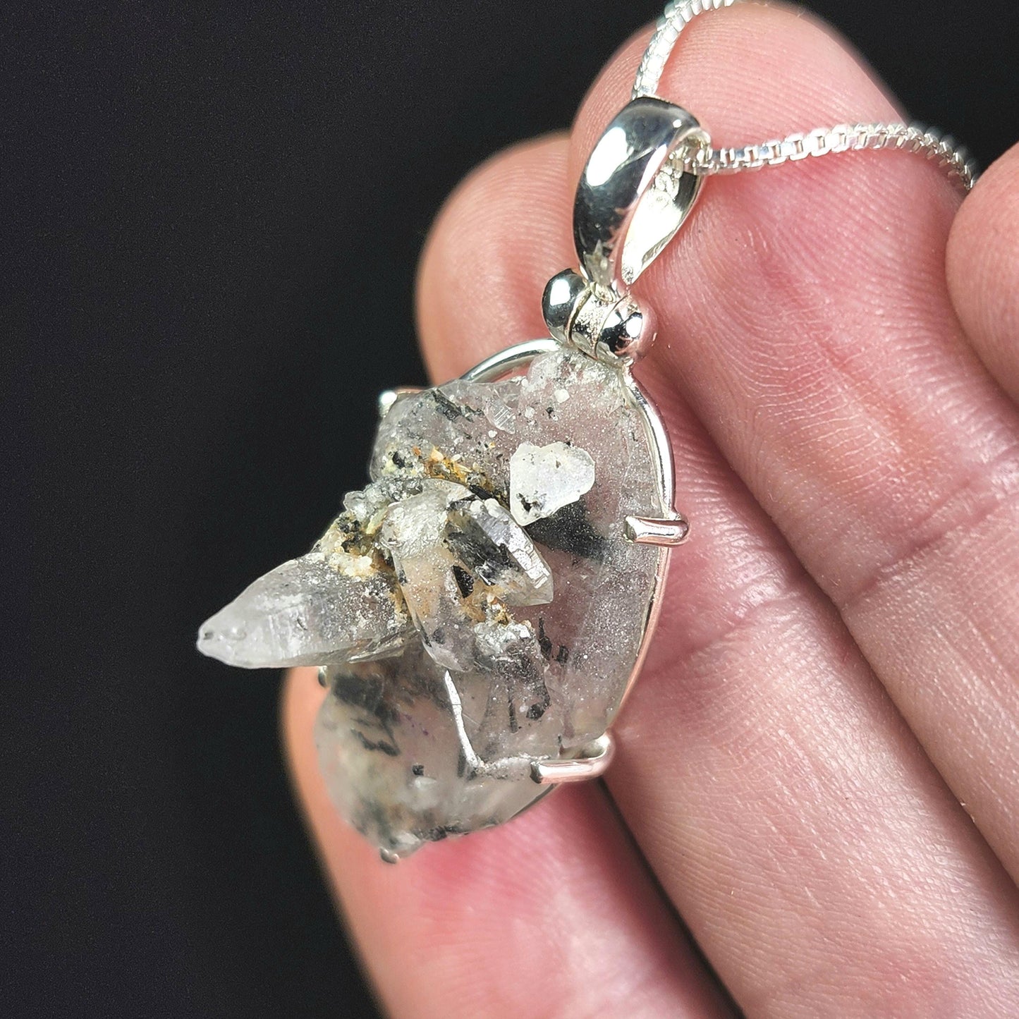Black Samadhi Himalayan Quartz Pendant