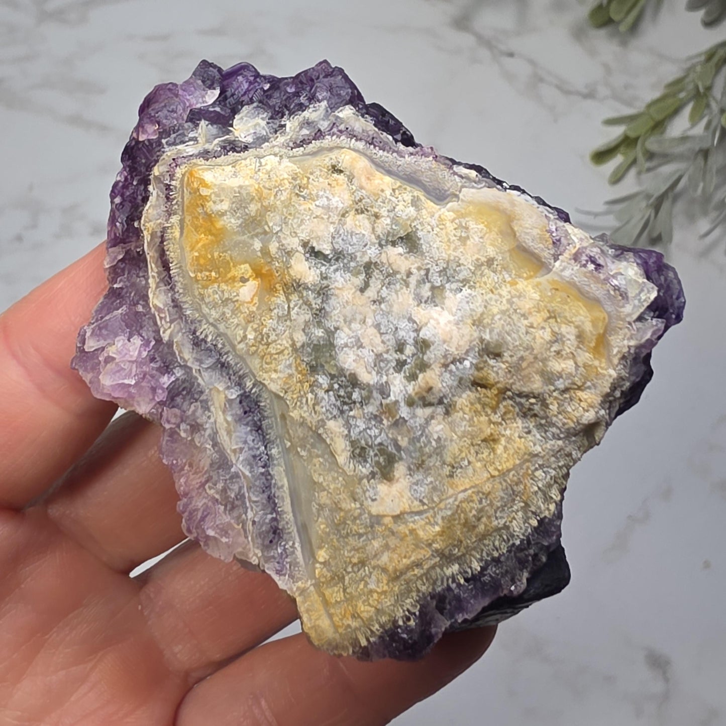Cubic Purple Fluorite Crystal
