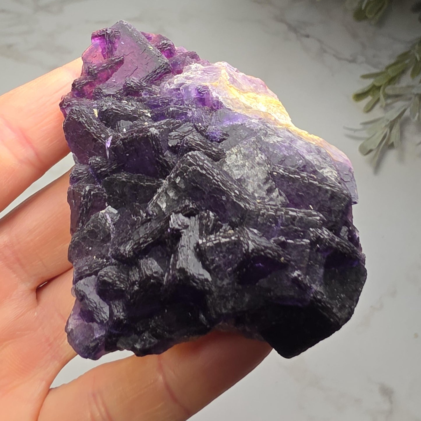 Cubic Purple Fluorite Crystal