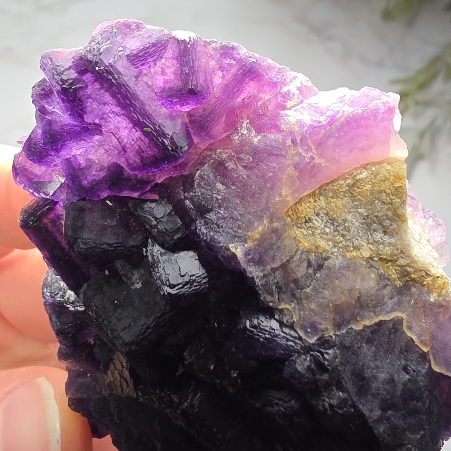Cubic Purple Fluorite Crystal
