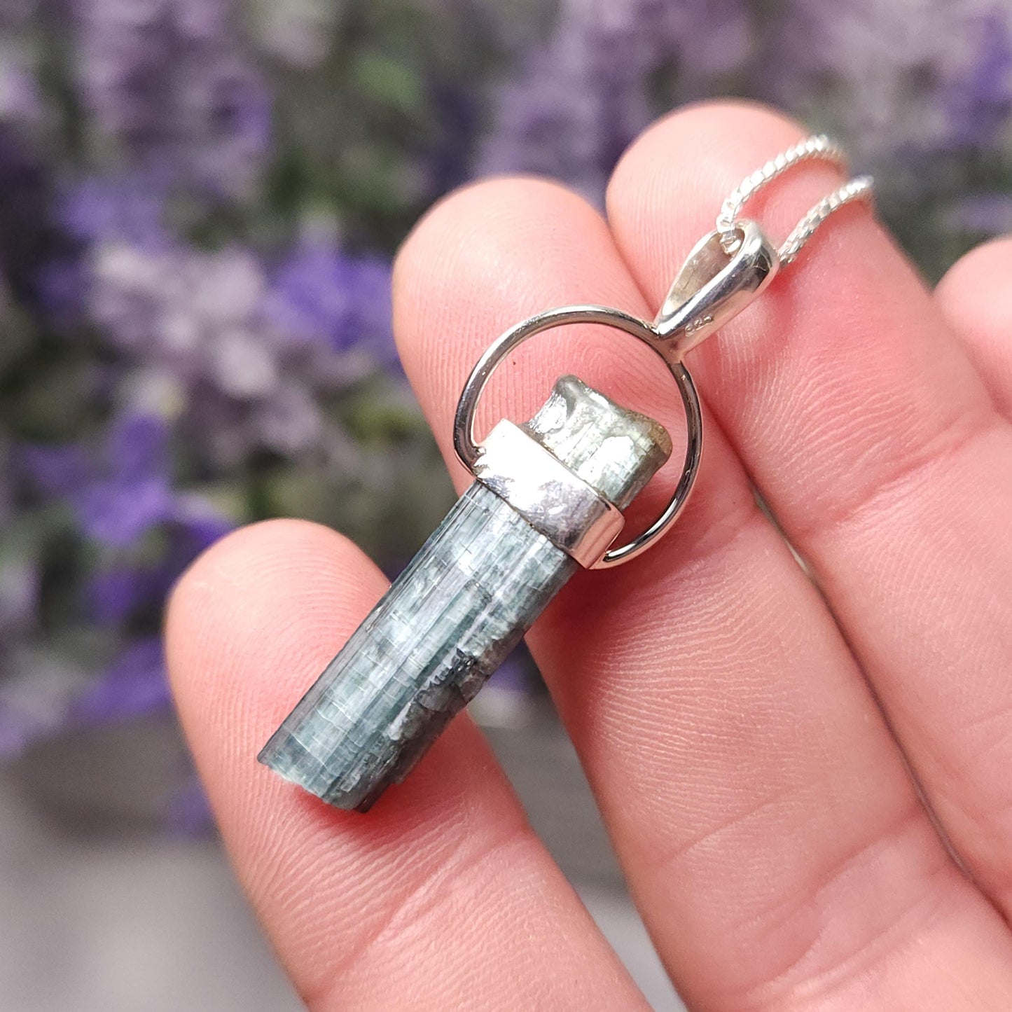 Cats Eye Blue Tourmaline Pendant