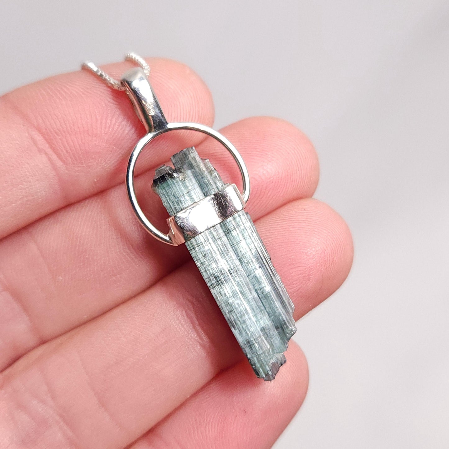 Cats Eye Blue Tourmaline Pendant