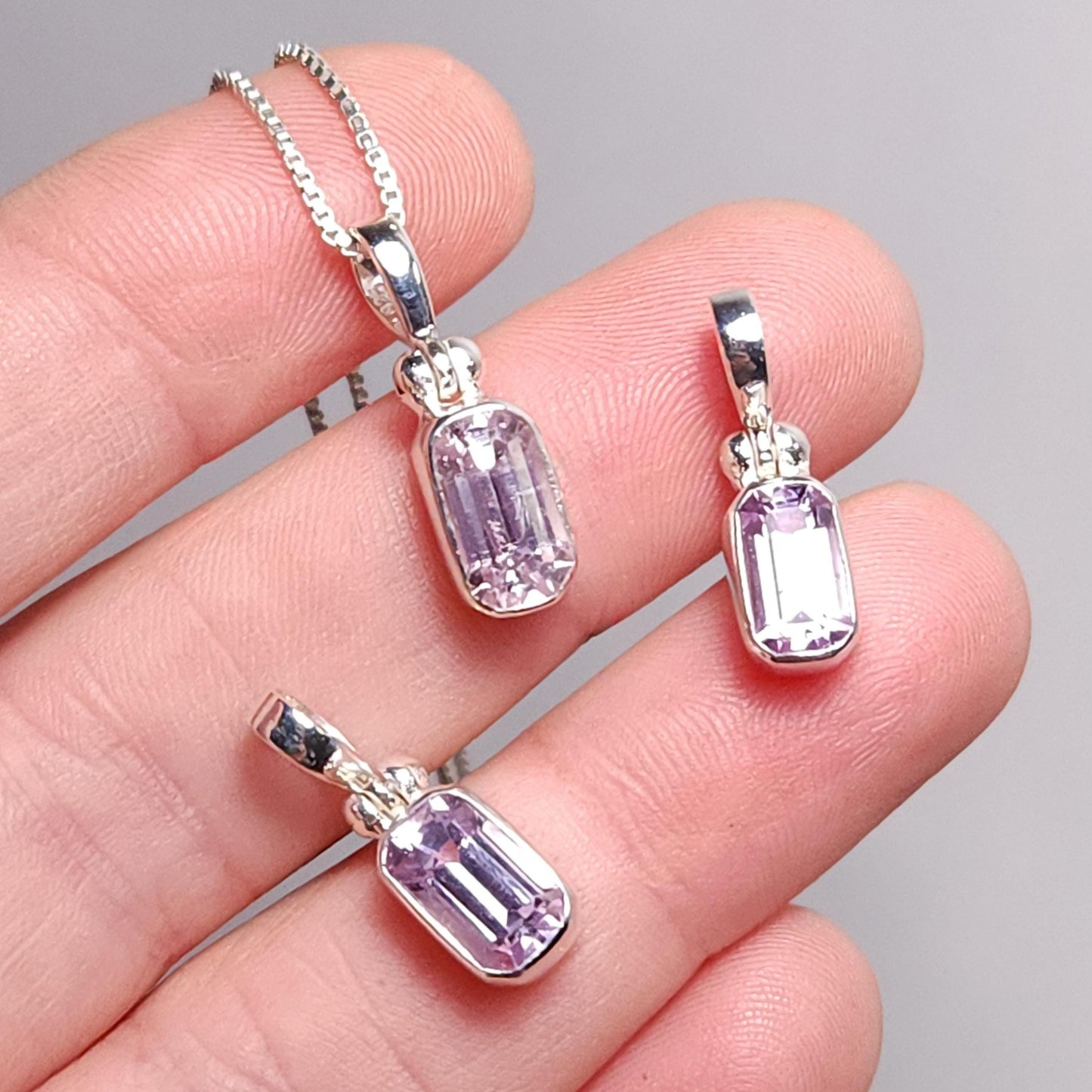 Faceted Kunzite Pendant