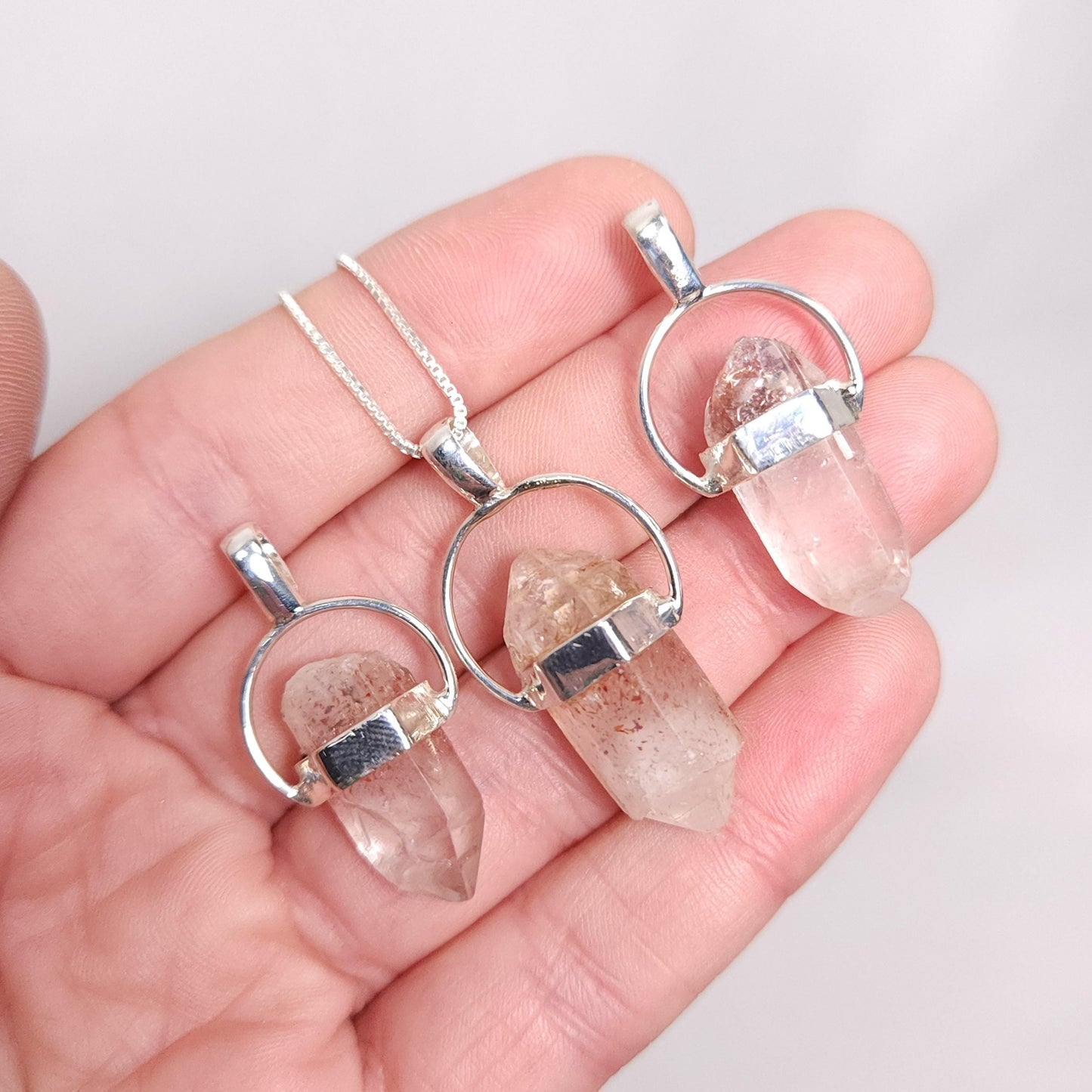 Lepidocrocite in Quartz Pendant