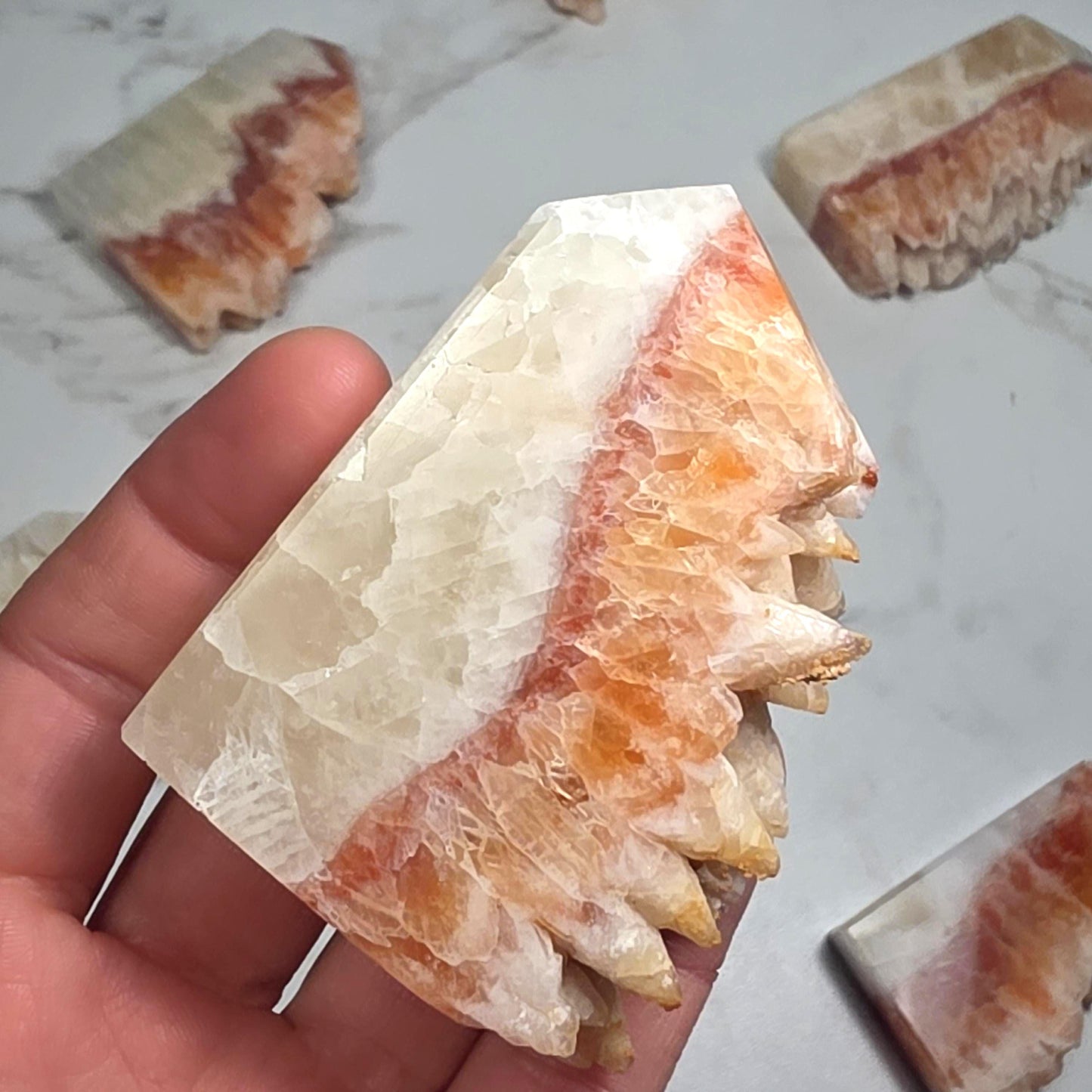Red Dogtooth Calcite Tower
