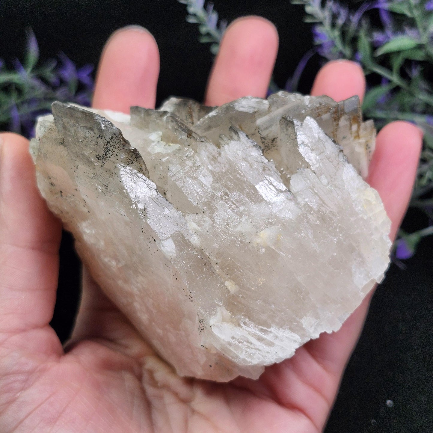 Tabular Black Barite with Marcasite