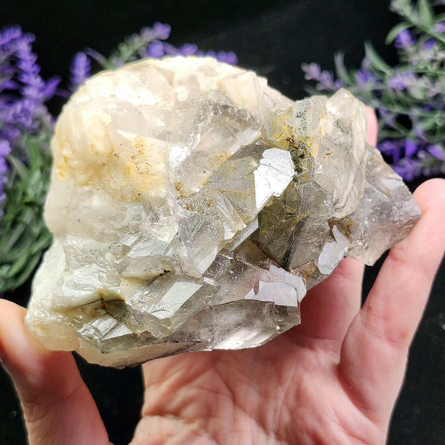 Tabular Black Barite with Marcasite