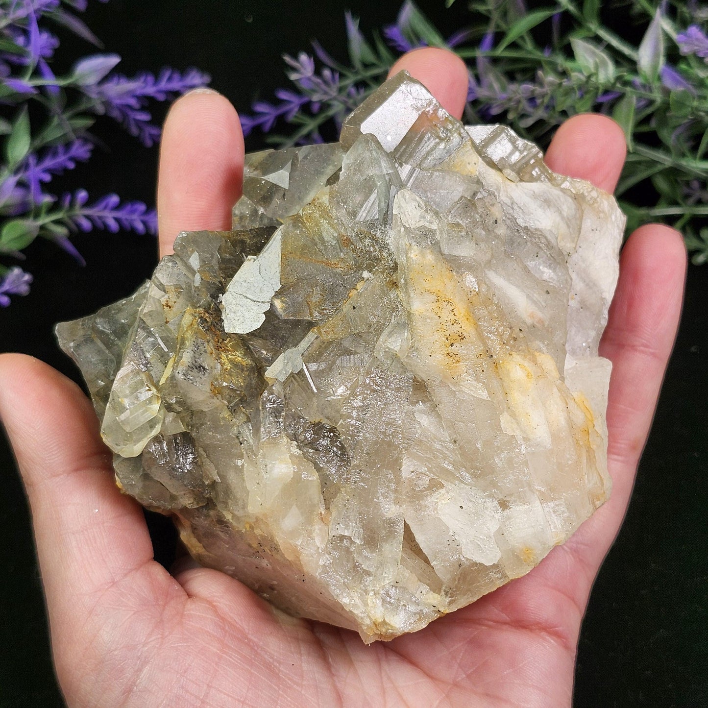 Tabular Black Barite with Marcasite