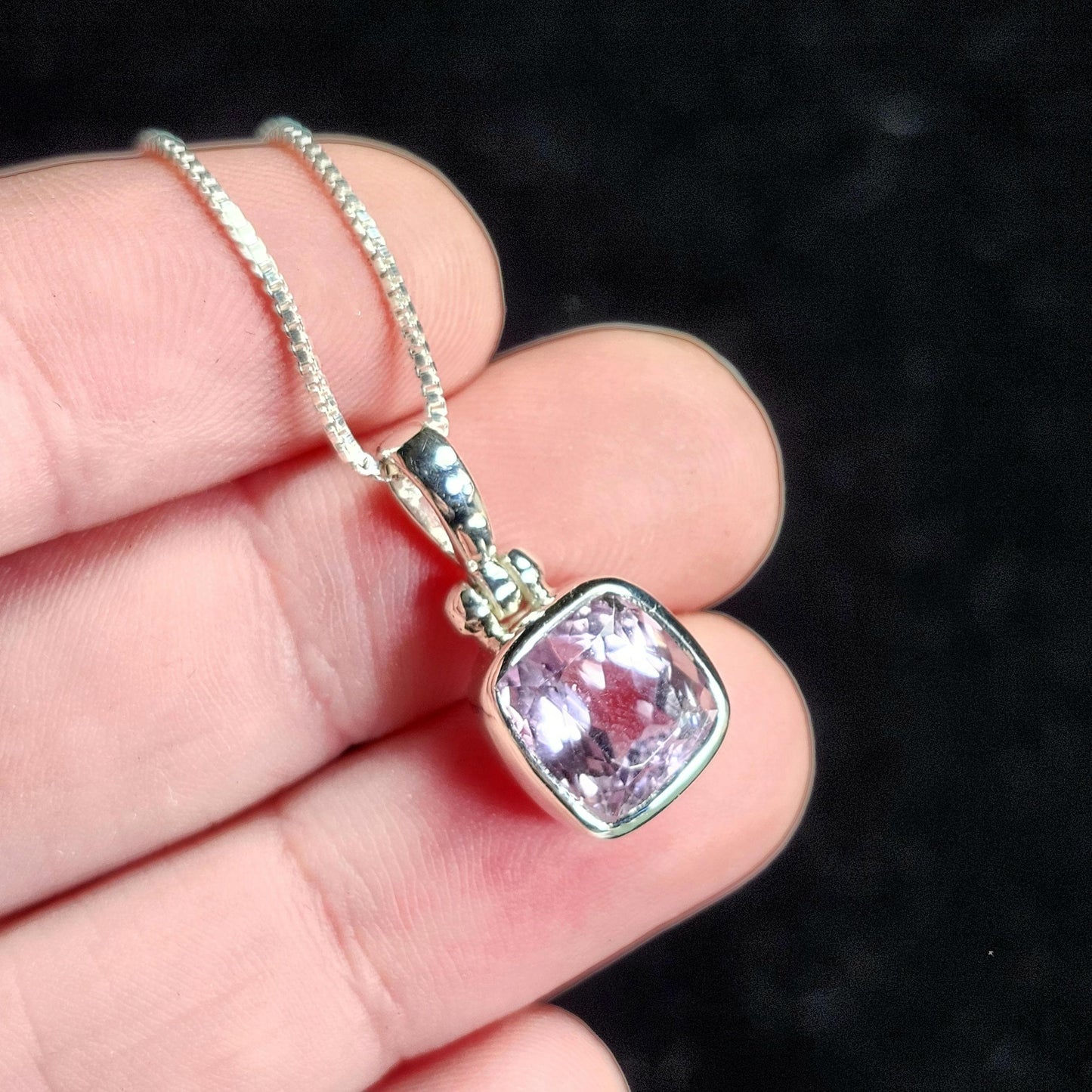 Faceted Kunzite Pendant