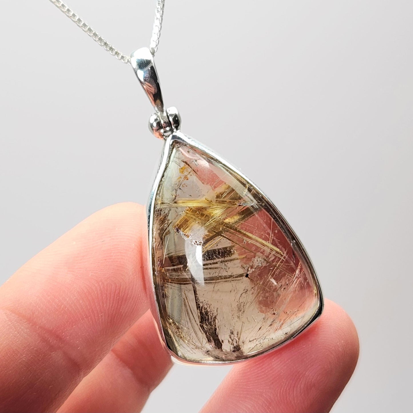 Gold Rutilated Quartz Pendant