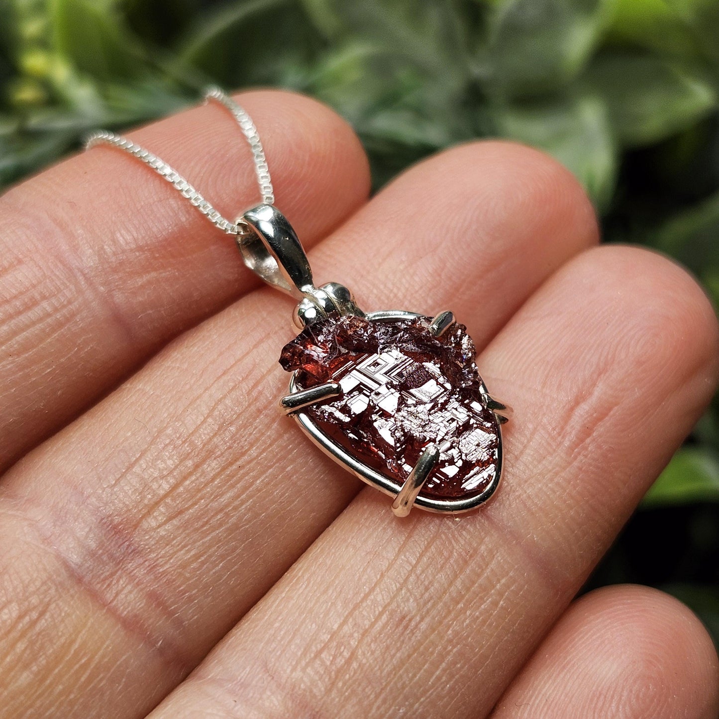 Etched Garnet Pendant