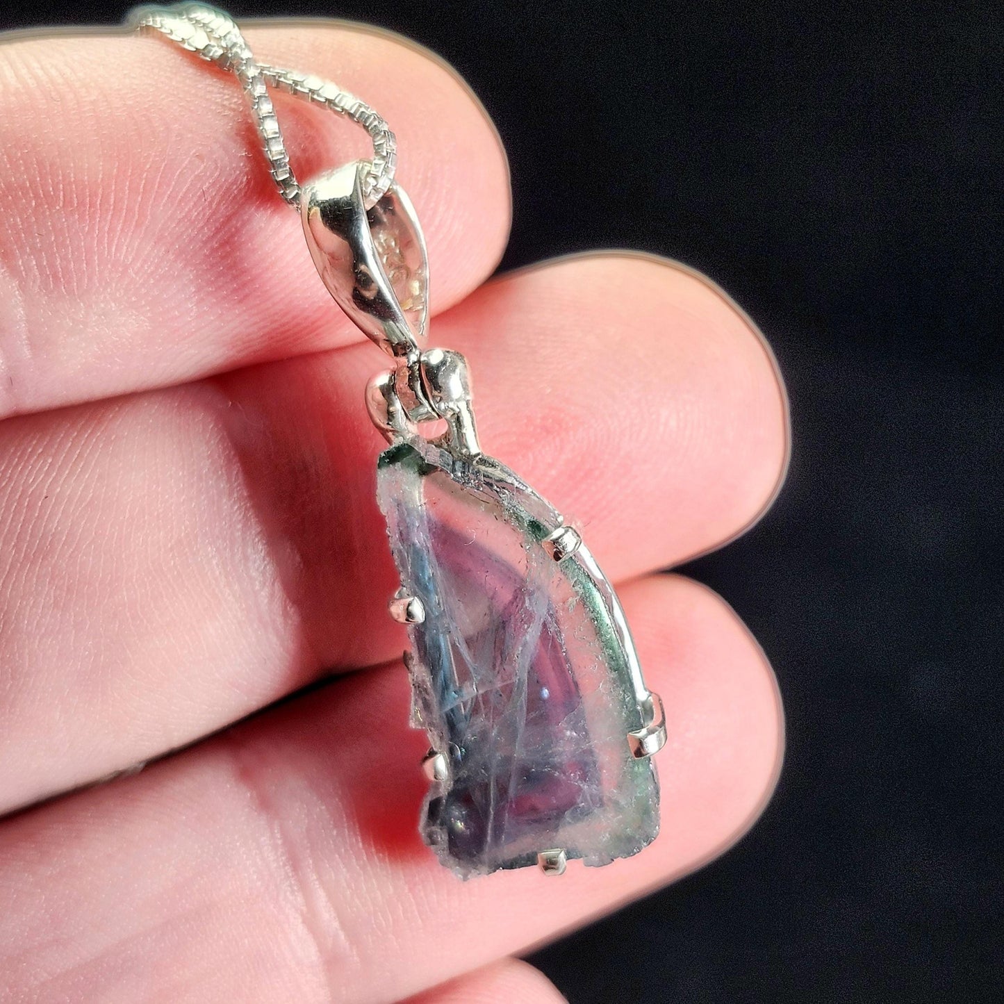Blue Watermelon Tourmaline Pendant