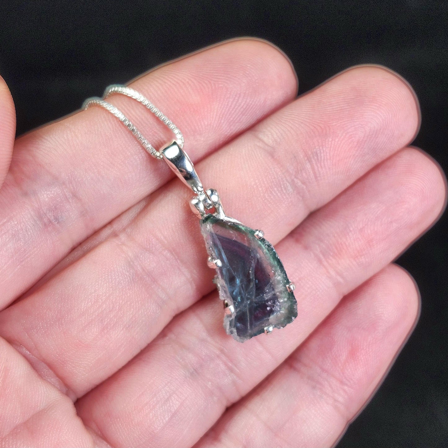Blue Watermelon Tourmaline Pendant
