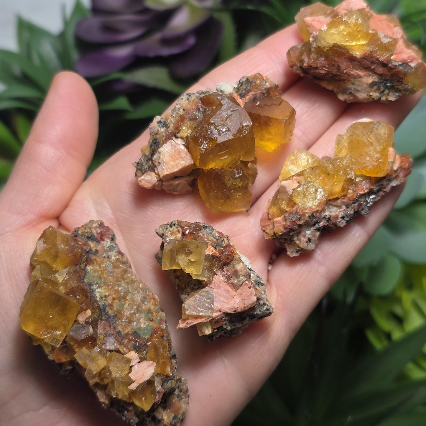Yellow Fluorite Cluster